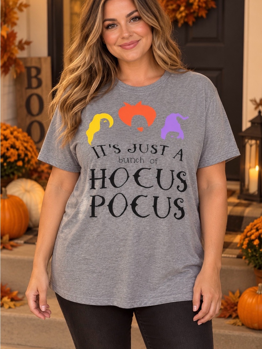 Gray "It's Just a Bunch of Hocus Pocus" Graphic Tee